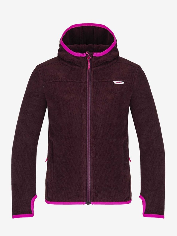 Loap Roza in vijolična dekliška jopa s kapuco z zadrgo LOAP Qwaro