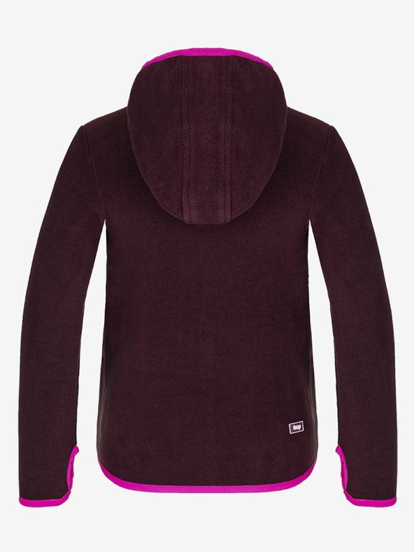 Loap Roza in vijolična dekliška jopa s kapuco z zadrgo LOAP Qwaro