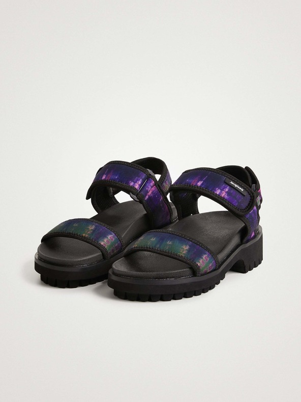 Desigual Vijolično-črna ženska sandala Desigual Track
