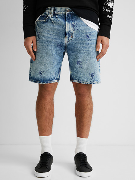 Desigual Modre moške kratke hlače iz džinsa Desigual Filo