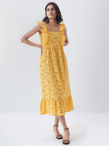 Salsa Jeans Rumena Salsa Jeans Fontana midi obleka