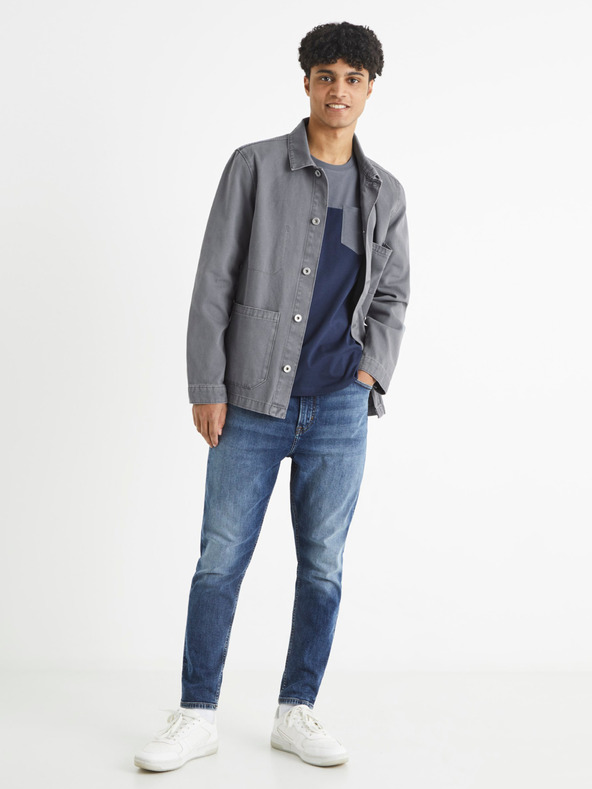 Celio Modra moška majica z žepom Celio Becolored