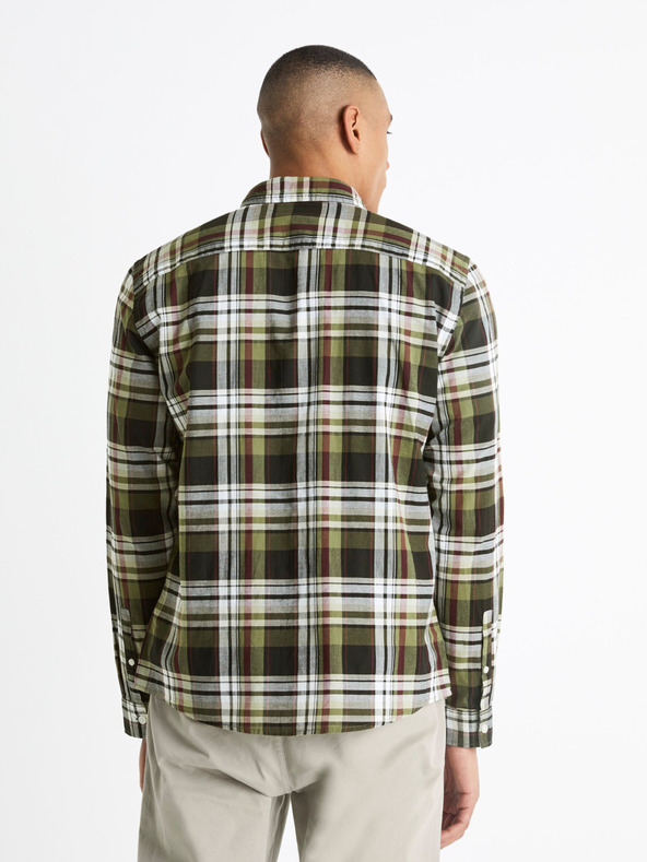 Celio Belo-črna moška karirasta majica Celio Bapop