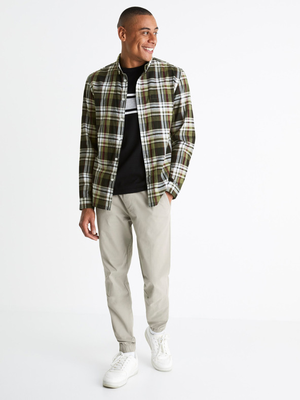 Celio Belo-črna moška karirasta majica Celio Bapop