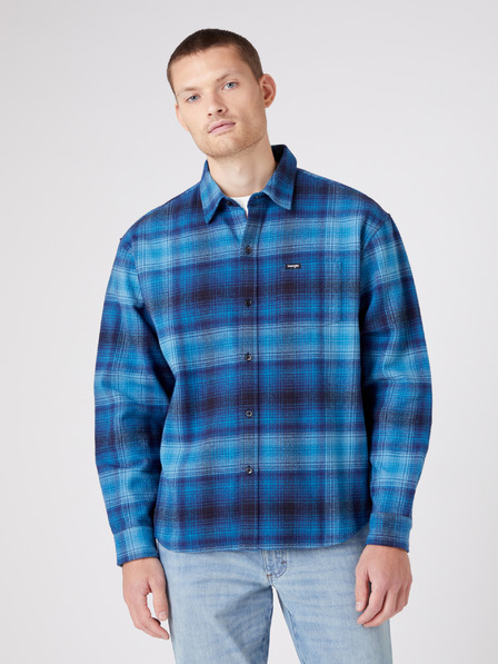 Wrangler Modra moška srajca Wrangler z vzorcem
