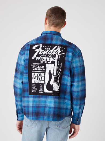 Wrangler Modra moška srajca Wrangler z vzorcem