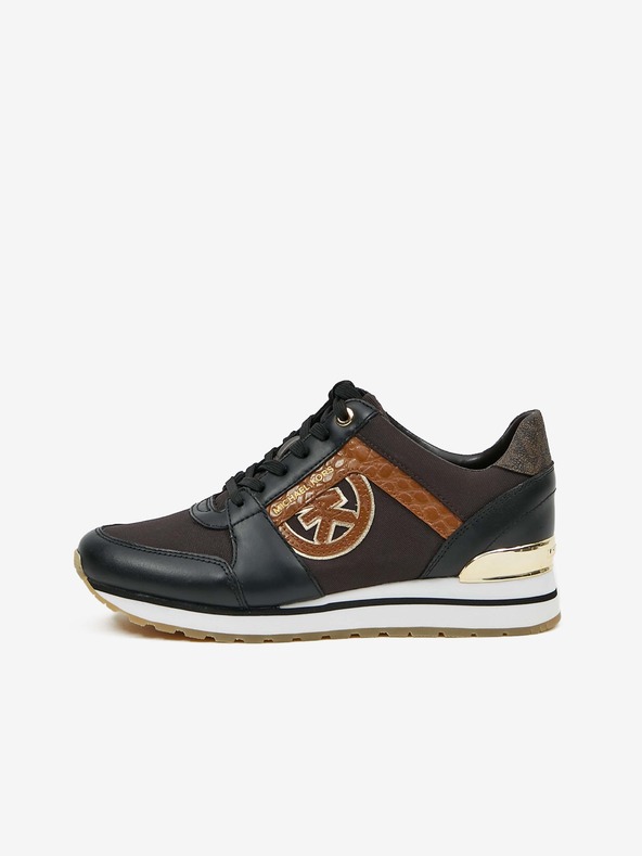 Michael Kors Črno-rjave ženske usnjene superge Michael Kors Trainer