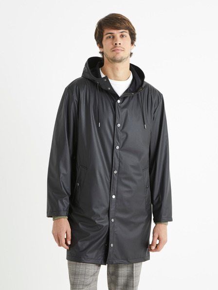 Celio Črna moška parka s kapuco Celio