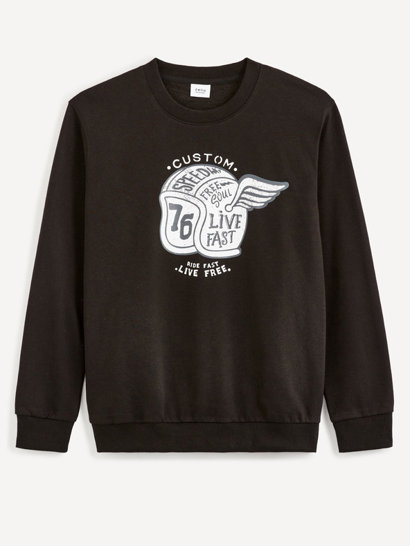 Celio Črna moška majica s potiskom Celio Beprice