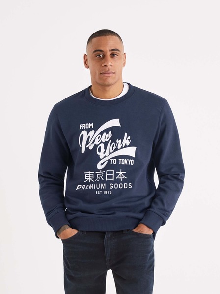 Celio Temno modra moška jopa s potiskom Celio Beprice