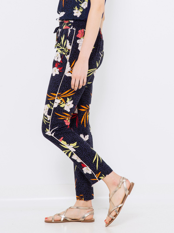 CAMAIEU Temno modre cvetlične hlače CAMAIEU