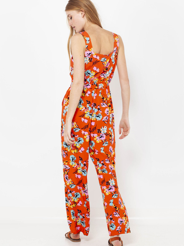CAMAIEU Oranžni cvetlični kombinezon CAMAIEU
