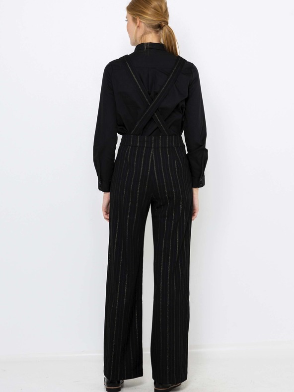 CAMAIEU Črna črtasta obleka CAMAIEU