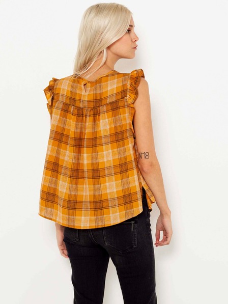 CAMAIEU Oranžna karirasta bluza CAMAIEU