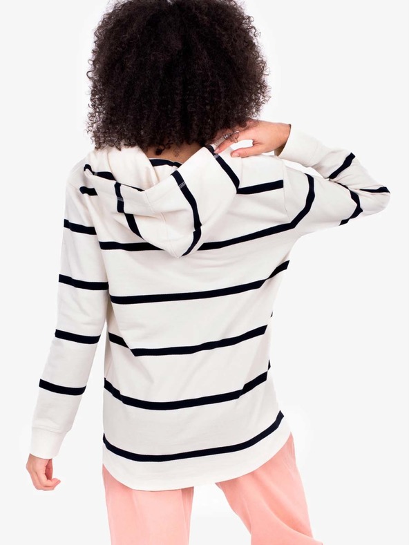 Brakeburn Modro-bela črtasta ženska jopa s kapuco Brakeburn