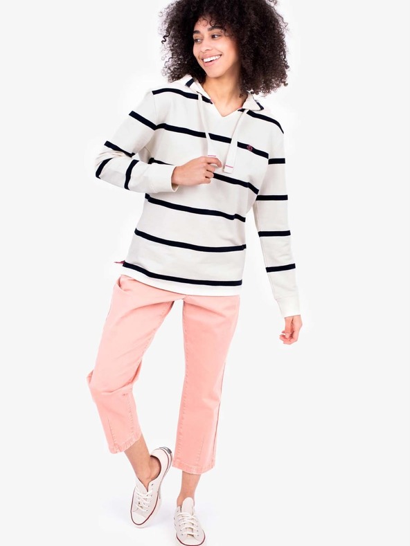 Brakeburn Modro-bela črtasta ženska jopa s kapuco Brakeburn