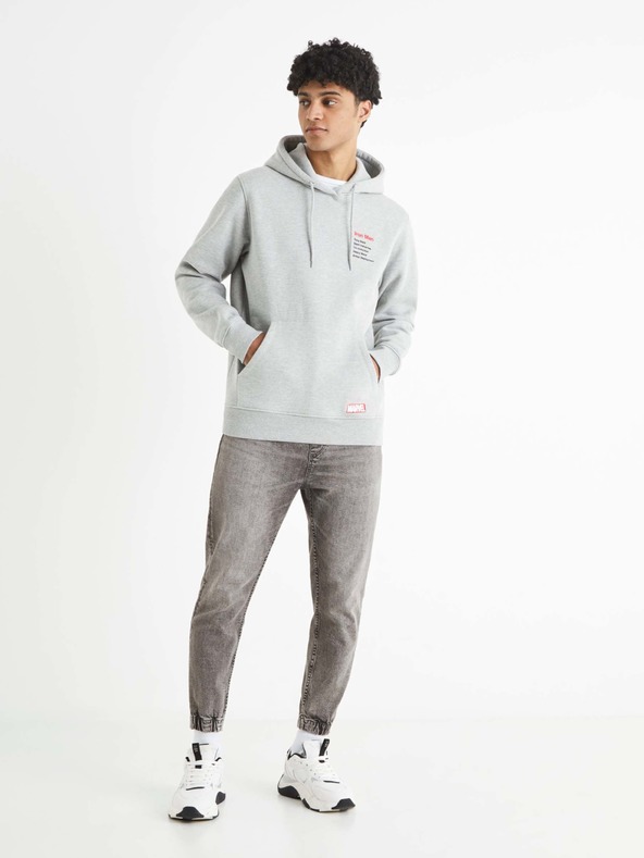 Celio Svetlo siva moška bluza Celio Iron Man s potiskom