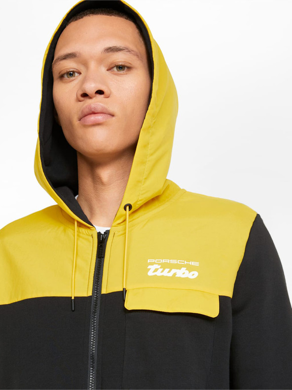 Puma Rumeno-črna moška športna majica s kapuco Puma