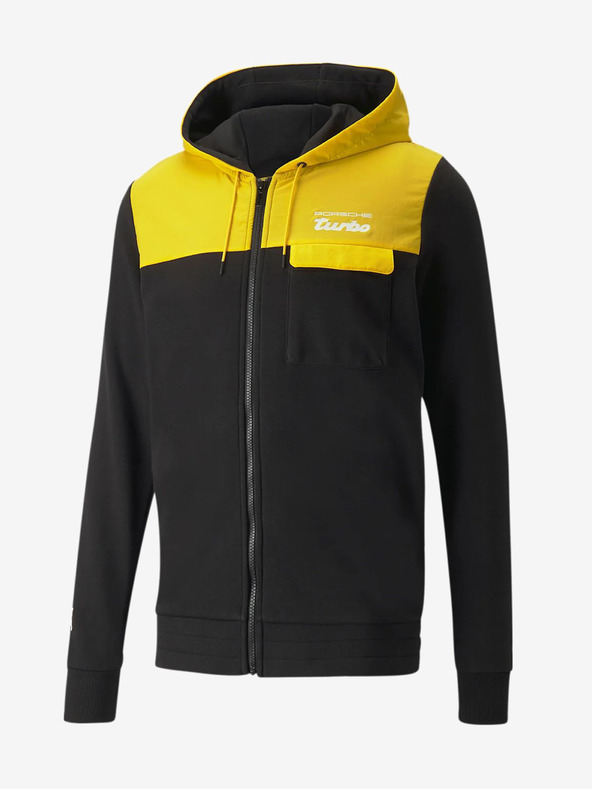 Puma Rumeno-črna moška športna majica s kapuco Puma