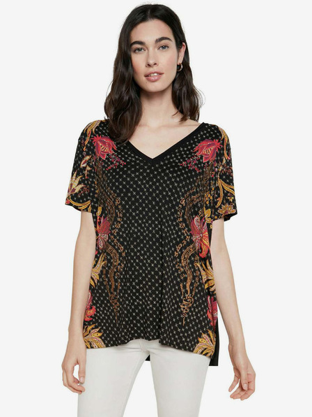 Desigual Črna majica Desigual TS Praga