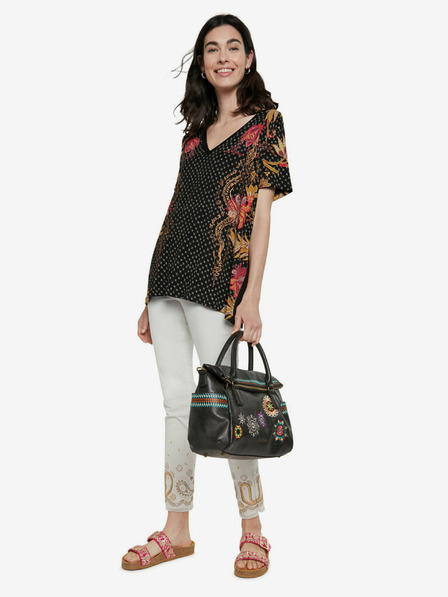 Desigual Črna majica Desigual TS Praga