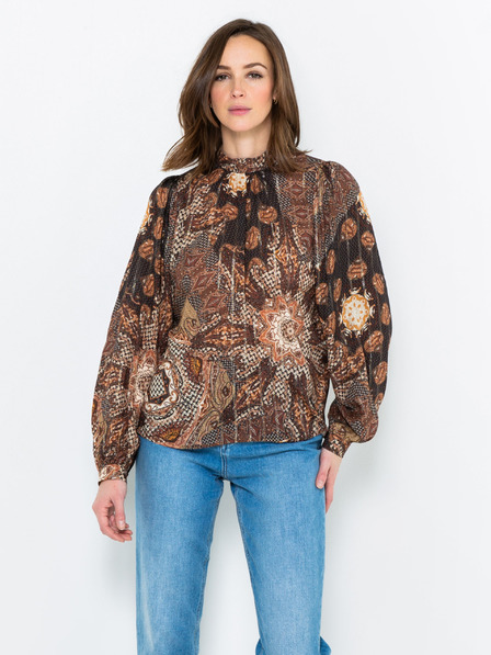 CAMAIEU Temno rjava vzorčasta bluza CAMAIEU