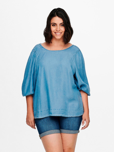 ONLY CARMAKOMA Modra bluza iz džinsa ONLY CARMAKOMA