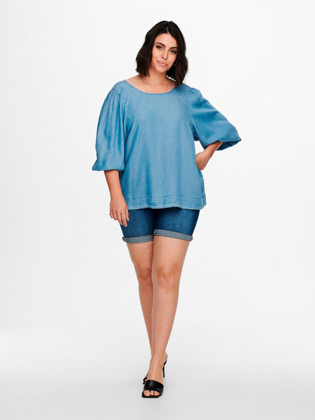 ONLY CARMAKOMA Modra bluza iz džinsa ONLY CARMAKOMA