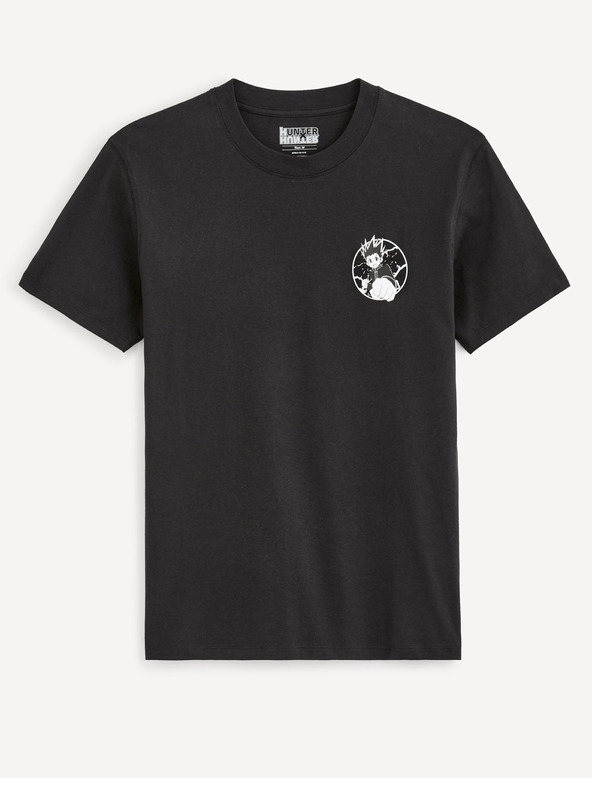 Celio Črna moška majica Celio Hunter x Hunter s potiskom