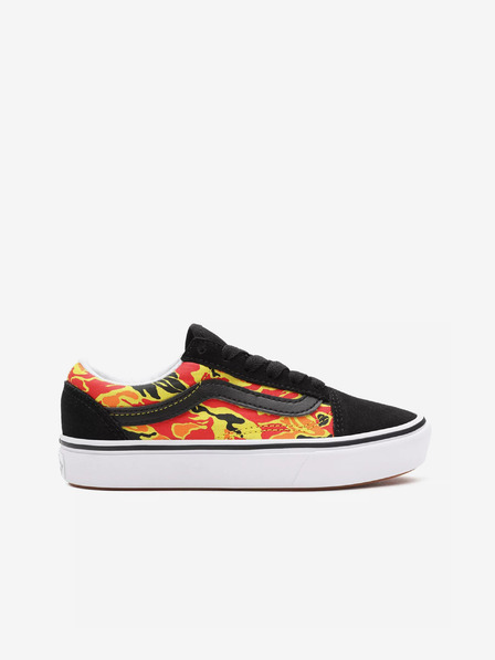 Vans Oranžno-črne otroške vzorčaste športne copate iz semiša VANS Flame Camo