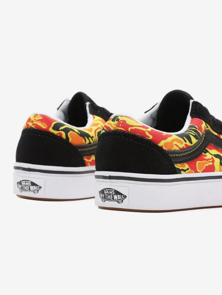 Vans Oranžno-črne otroške vzorčaste športne copate iz semiša VANS Flame Camo