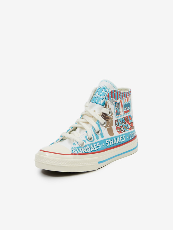 Converse Modro-bele otroške gležnjarske superge z vzorcem Converse Sweet Scoops