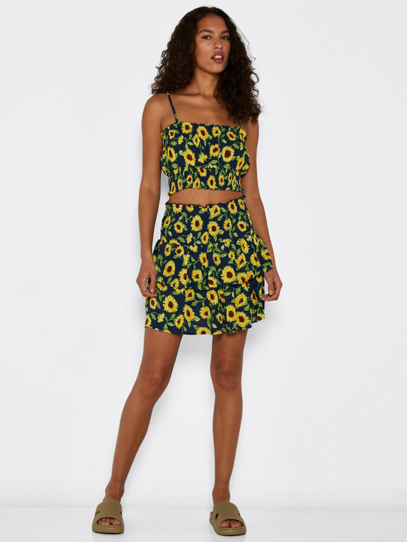 Noisy May Rumeno in modro cvetlično kratko krilo Noisy May Sunflower