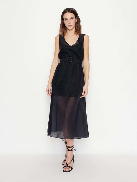 Armani Exchange Temno modra midi obleka Armani Exchange