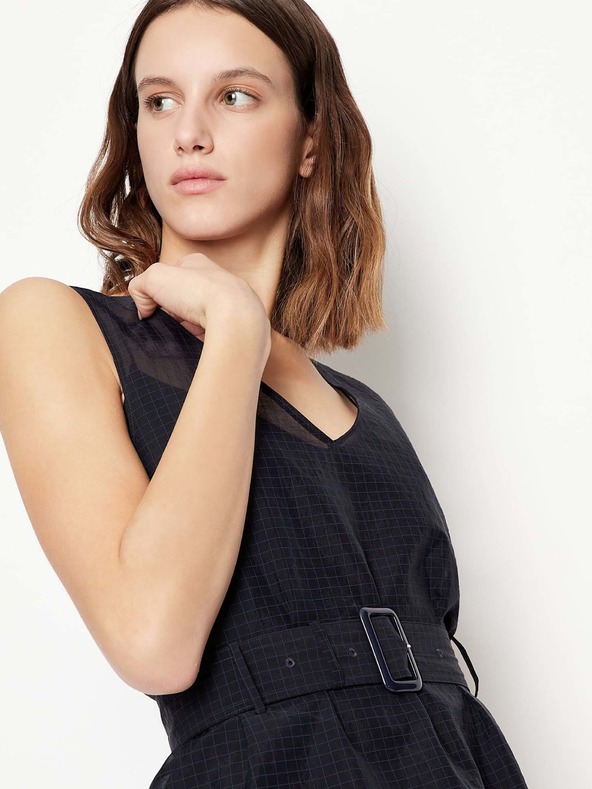 Armani Exchange Temno modra midi obleka Armani Exchange