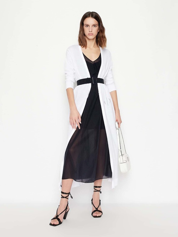 Armani Exchange Temno modra midi obleka Armani Exchange