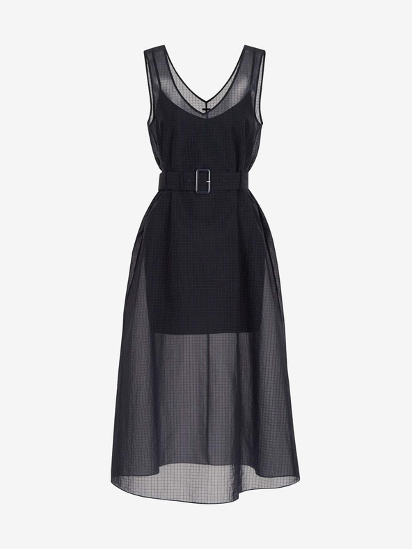 Armani Exchange Temno modra midi obleka Armani Exchange