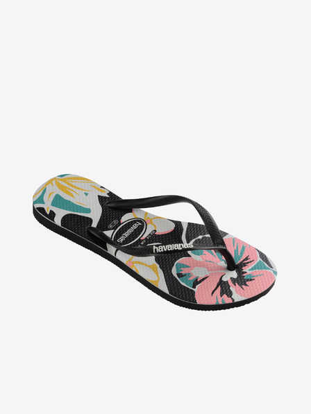 Havaianas Črne ženske cvetlične japonke Havaianas