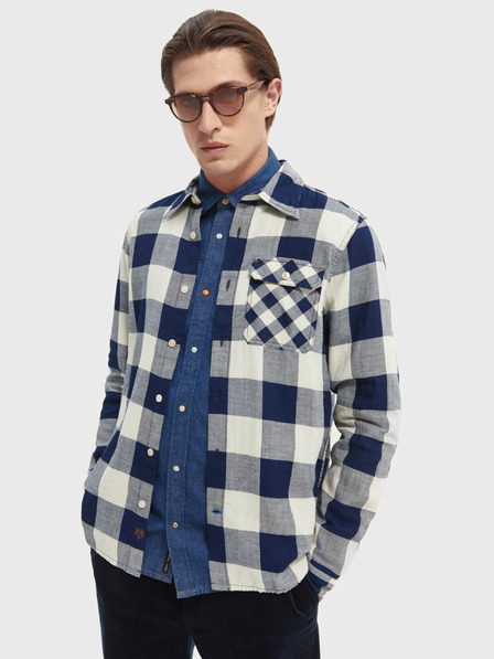 Scotch & Soda Temno modra moška karirasta srajca Scotch & Soda