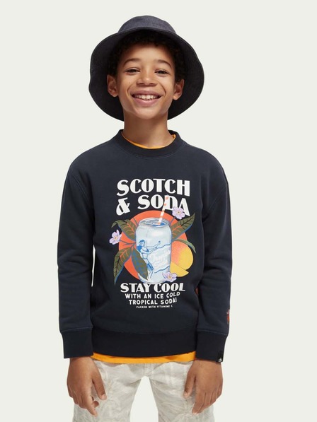Scotch & Soda Črna fantovska majica Scotch & Soda