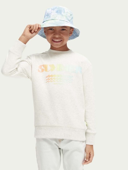 Scotch & Soda Svetlo siva fantovska puloverska majica Scotch & Soda z žičnato obrobo