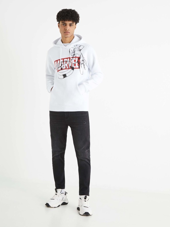 Celio Bela moška kapuca Celio Captain America s potiskom