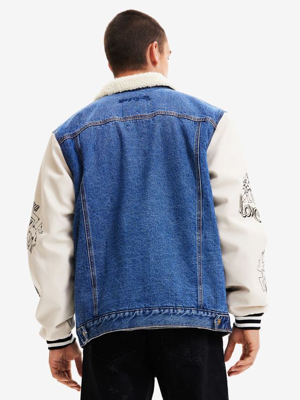 Desigual Bela in modra moška jakna iz džinsa Desigual Wolf