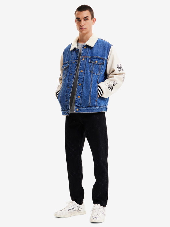 Desigual Bela in modra moška jakna iz džinsa Desigual Wolf