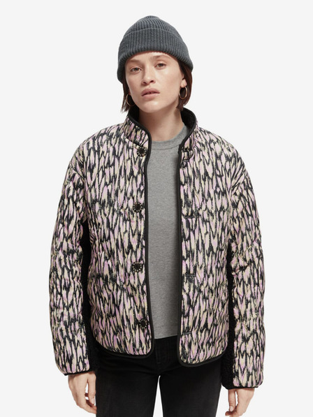 Scotch & Soda Črna ženska reverzibilna vzorčasta jakna Scotch & Soda