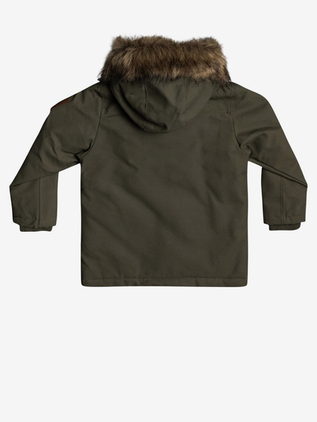 Quiksilver Kaki deška parka s kapuco in umetnim krznom Quiksilver Storm Drop