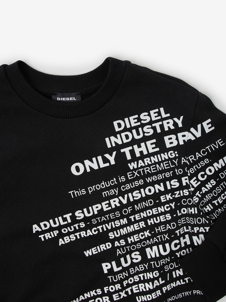 Diesel Diesel Črn fantovski pulover