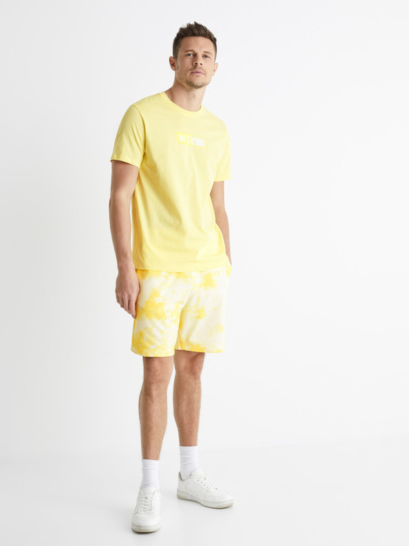 Celio Rumene batikirane kratke hlače Celio Botache