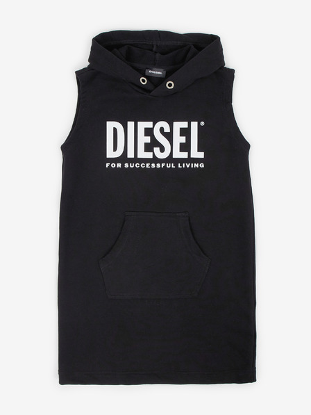 Diesel Črna dekliška majica s kapuco Diesel