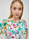 Orsay Zeleno-bela cvetlična bluza z zavezovanjem na hrbtu ORSAY